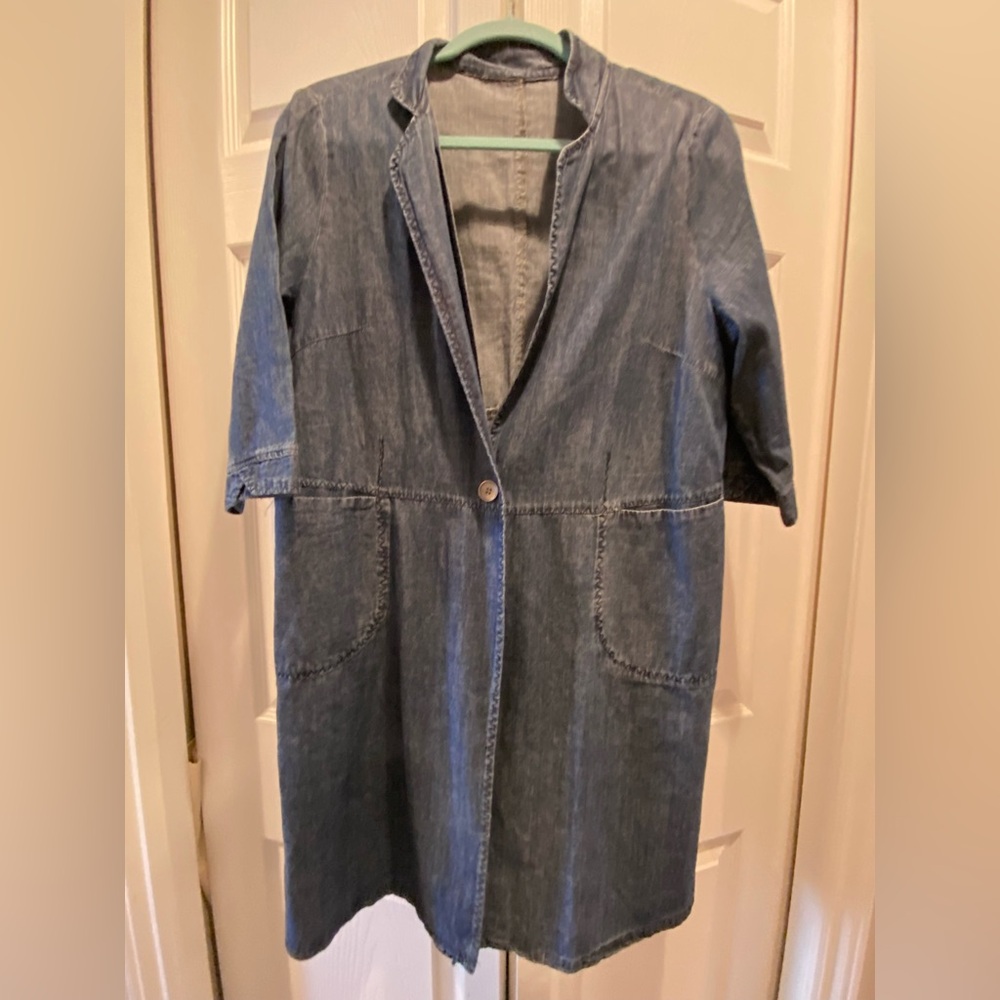 Denim Button-Up Blazer